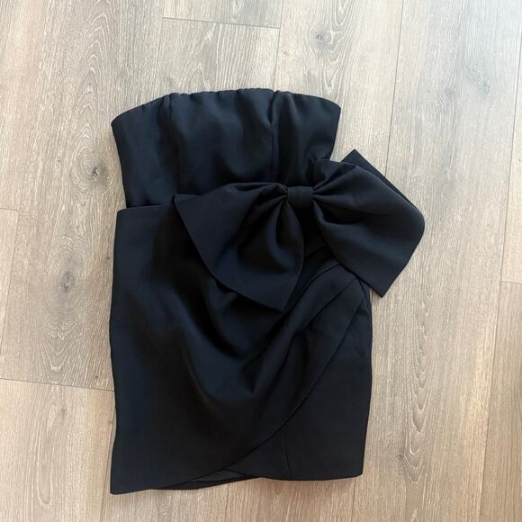 Miss Rosier NEW Lanetta Bowknot Asymmetrical Mini Dress XS Classic Bridal - Picture 5 of 8